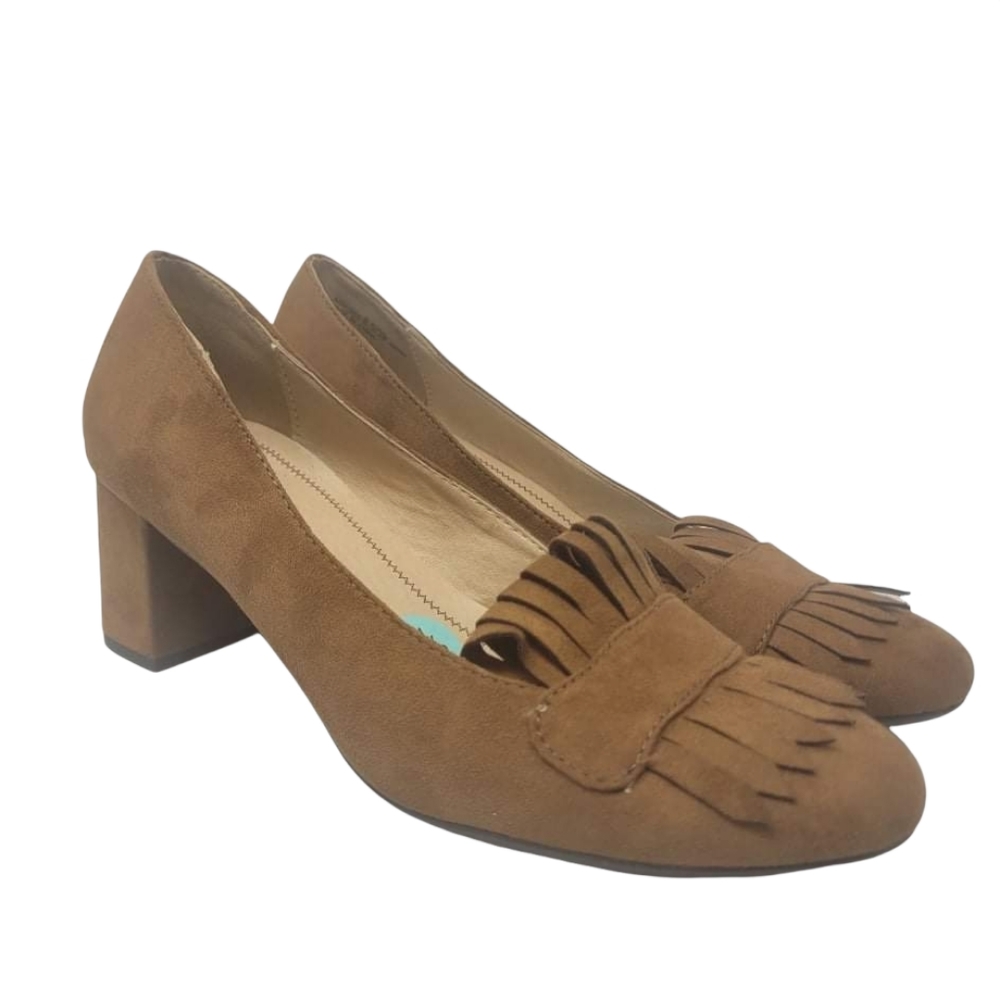 CL Laundry Anete Microsuede Heel- Pennyloafers Size 8.5